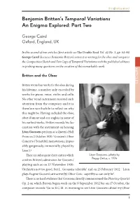 Benjamin Britten's Temporal Variations An