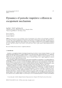 Dynamics of Periodic Impulsive Collision in Escapement Mechanism