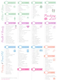 Packing List