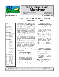 Read the Fall 2020 Monitor!