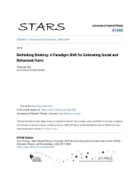 Rethinking Drinking: a Paradigm Shift for Estimating Social and Behavioral Harm