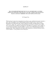 Abstract Relationship Between History Plays And
