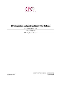 EU Integration and Party Politics in the Balkans
