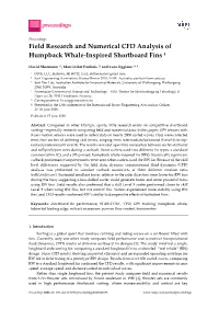 Field Research and Numerical CFD Analysis of Humpback Whale-Inspired Shortboard Fins †
