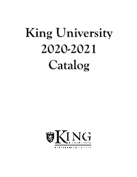 King University 2020-2021 Catalog TITLE PAGE