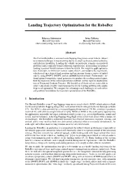 Landing Trajectory Optimization for the Robobee