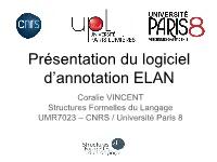 Présentation Du Logiciel D'annotation ELAN