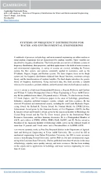Systems of Frequency Distributions for Water and Environmental Engineering Vijay P