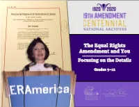 The Equal Rights Amendment And