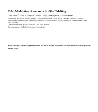 Tidal Modulation of Antarctic Ice Shelf Melting Ole Richter1,2, David E