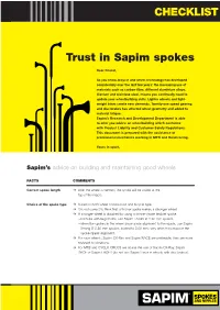CHECKLIST Trust in Sapim Spokes