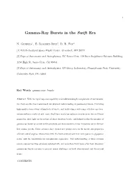 Gamma-Ray Bursts in the Swift Era
