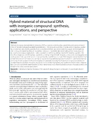 Hybrid Material of Structural DNA with Inorganic Compound: Synthesis