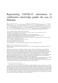 Representing COVID-19 Information in Collaborative Knowledge Graphs: the Case Of