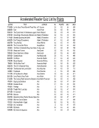 Accelerated Reader Quiz List by Points