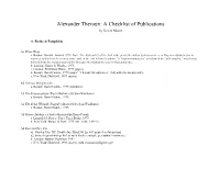 Alexander Theroux: a Checklist of Publications by Steven Moore