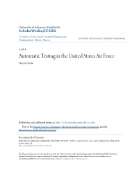 Automatic Testing in the United States Air Force Pearson Wade