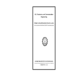 B.E. Electronics and Communication Engineering
