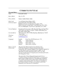 CURRICULUM VITAE Personal Dates______Name Sreekanth Attaluri