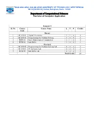 Department of Computational Sciences Bachelor of Computer Application