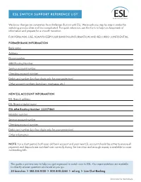 Esl Switch Support Reference List