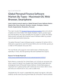 Global Personal Finance Software Market: by Types - Macintosh OS, Web Browser, Smartphone