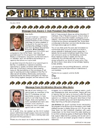 Message from Alumni C Club President Dan Weinberger