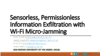 Sensorless, Permissionless Information Exfiltration with Wi-Fi