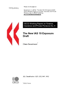 The New IAS 19 Exposure Draft”, OECD Working Papers on Finance, Insurance and Private Pensions, No