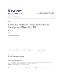 Core-Level Photoemission and Work-Function Investigation of Na on Cu(110) C