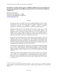 Managing the Mountain and the Monkeys: Philippine Millenarian Movement and the Local Dynamics of Community-Based Wildlife Management in Mt