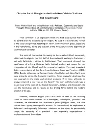 Neo-Calvinism” Is an Expression Which Was First Used by Max Weber in His Contributions to the Sociology of Religion