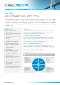 OMNITRACKER Services, for Example, During System Integrations Or Installation