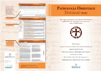 Patrologia Orientalis Database [Pod]