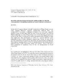 Rooted and Rootless Pluralist Approaches to Truth: Two Distinct Interpretations of Wang Chong’S Account
