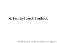 Speech Synthesis