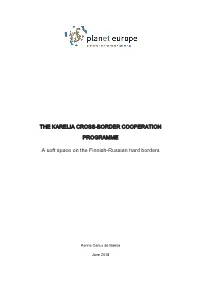 The Karelia Cross-Border Cooperation Programme A
