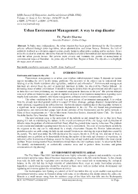 Urban Environment Management: a Way to Stop Disaster