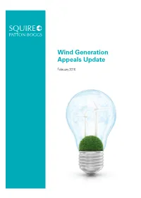 Wind Generation Appeals Update
