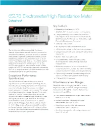 6517B Electrometer/High Resistance Meter Datasheet