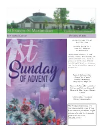 First Sunday of Advent November 29, 2020