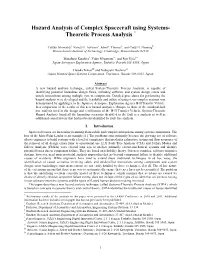 Hazard Analysis of Complex Spacecraft Using Systems- Theoretic Process Analysis *