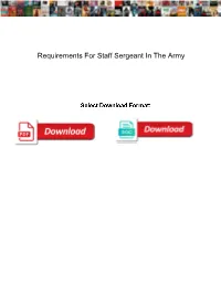 Requirements for Staff Sergeant in the Army