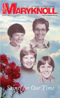 Saints for Our Time from the EDITOR FEATURED STORIES DEPARTMENTS