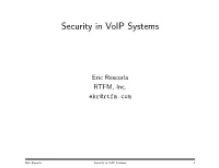 Security in Voip Systems