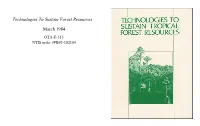Technologies to Sustain Forest Resources