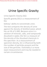 Urine Specific Gravity