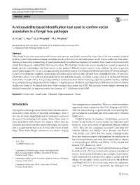 A Microsatellite-Based Identification Tool Used to Confirm Vector Association in a Fungal Tree Pathogen