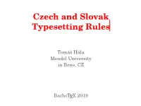 Czech and Slovak Typesetting Rules