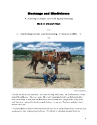 Mustangs and Mindfulness Robin Doughman